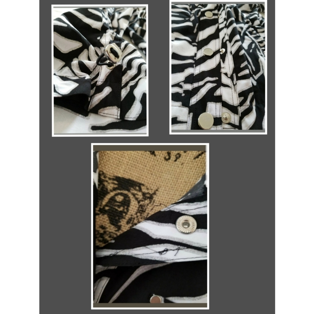 Chicos zebra Jacket snap front sz 1 Med windbreaker - Picture 8 of 8